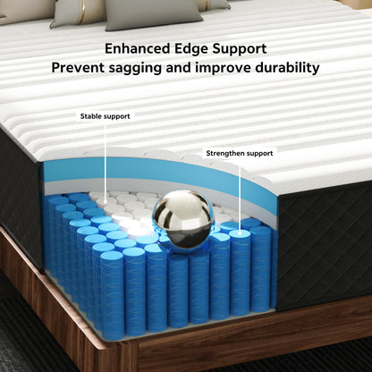 Matoresu Hybrid Firm Single Mattress 3ft for Back Pain 25cm Pocket Sprung 7-Zone OEKO-TEX Certified