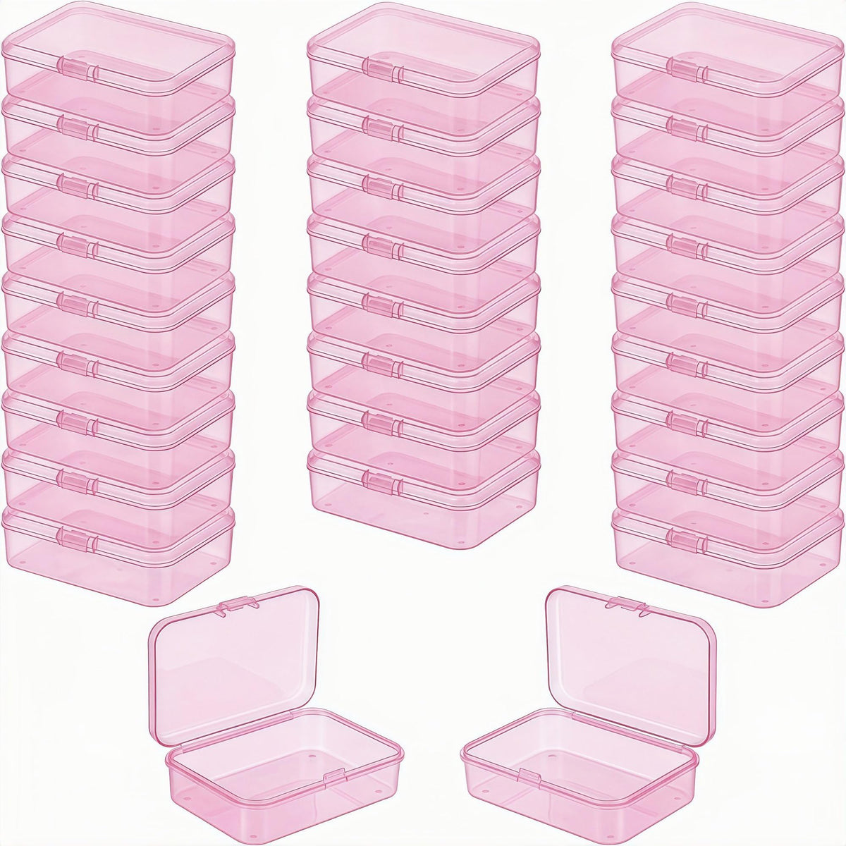 LJY Pink Bead organiser Boxes, 28 Pack, 3.3 x 2.2 x 1 in