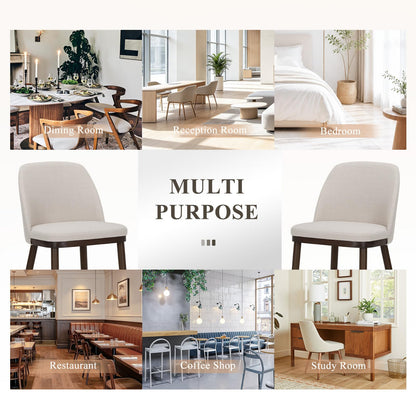 MALOL Thick Wood-base Dining Chairs Set of 4, Upholstered Kitchen Chairs with Solid Wood Legs and Thick Seat Cushion