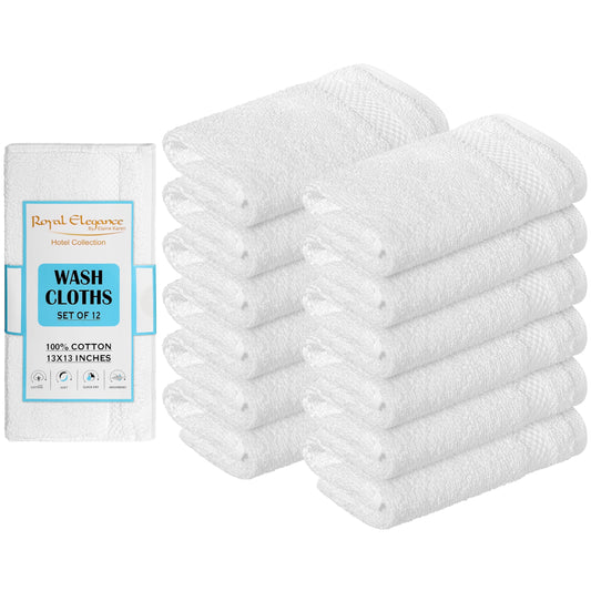 Elaine Karen Egyptian Towels Premium Soft Washcloth, Face Towels, 12pk ? White