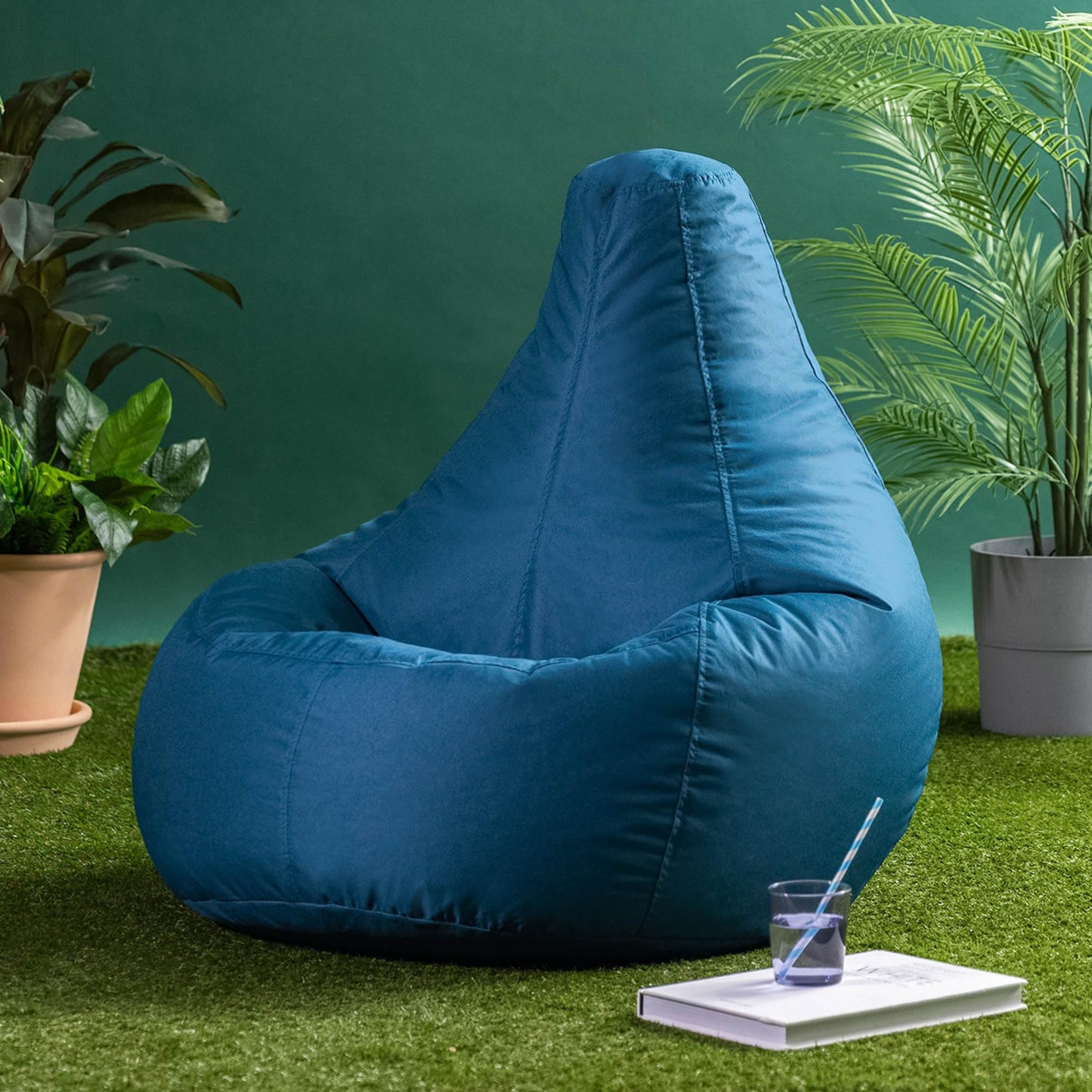 Bean Bag Bazaar Outdoor Bean Bag with Filling Included, Teal