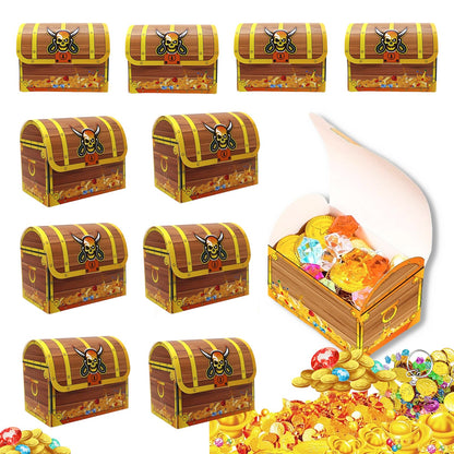 Pack of 10 Pirate Party Boxes, Pirate Treasure Chest, Pirate Treasure Chest Paper, Pirate Gift Box, Treasure Chest Sweets Gift Boxes