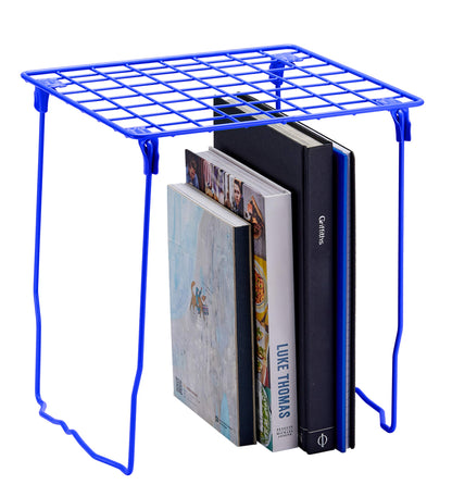 Lockermate Stac-A-Shelf Locker Shelf, Stackable Organizer, Extra Tall, Fits Standard Size School Lockers, Blue