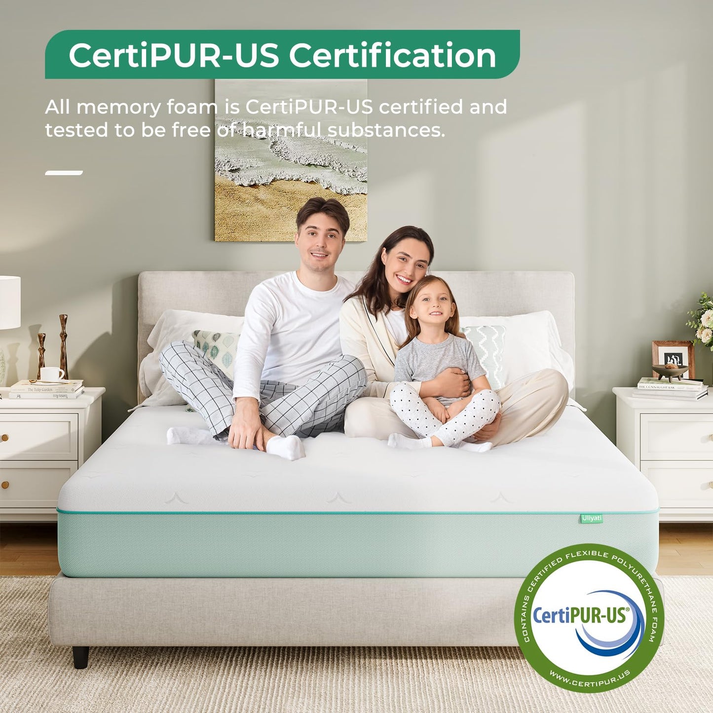 Uliyati Single Mattress with Gel & Bamboo Charcoal Foam, Single Memory Foam Mattress, Cool Sleep & Odor-Eliminating - Medium Firm, 90x190x26CM