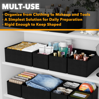 SpaceAid Drawer Organizer for Clothes, 12 Pack Dresser Drawer Organizer Bins, Closet Organizers and Storage Dividers for Clothing, Underwears, Socks
