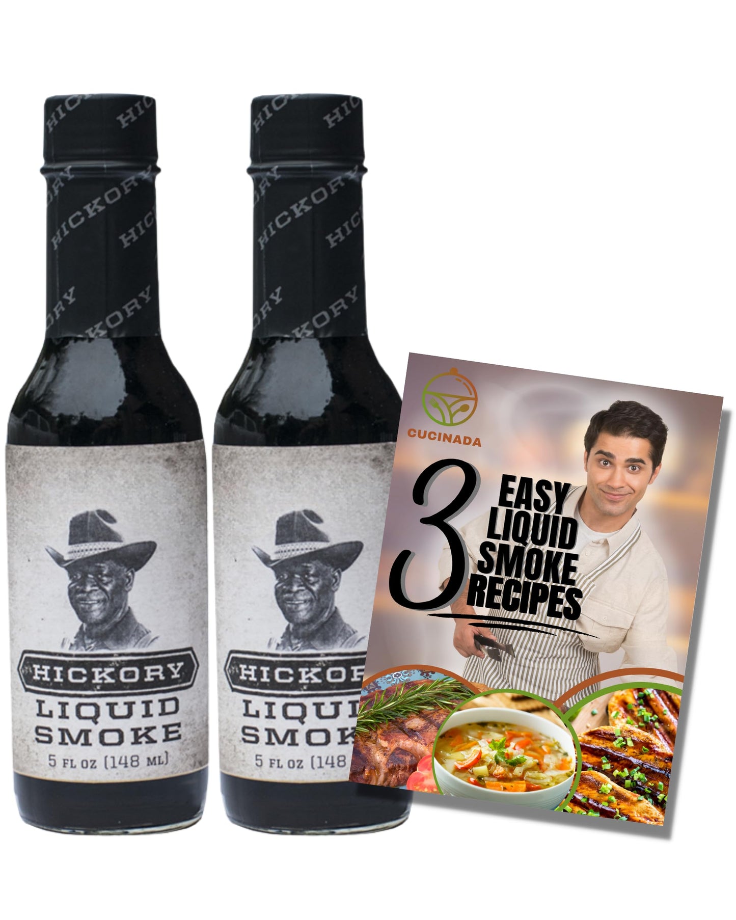 Liquid Smoke for Cooking (148 ml x 2) - Stubbs Hickory Liquid Smoke for Cooking Vegan with Recipe Leaflet | Liquid Smoke Seasoning and for Flavouring
