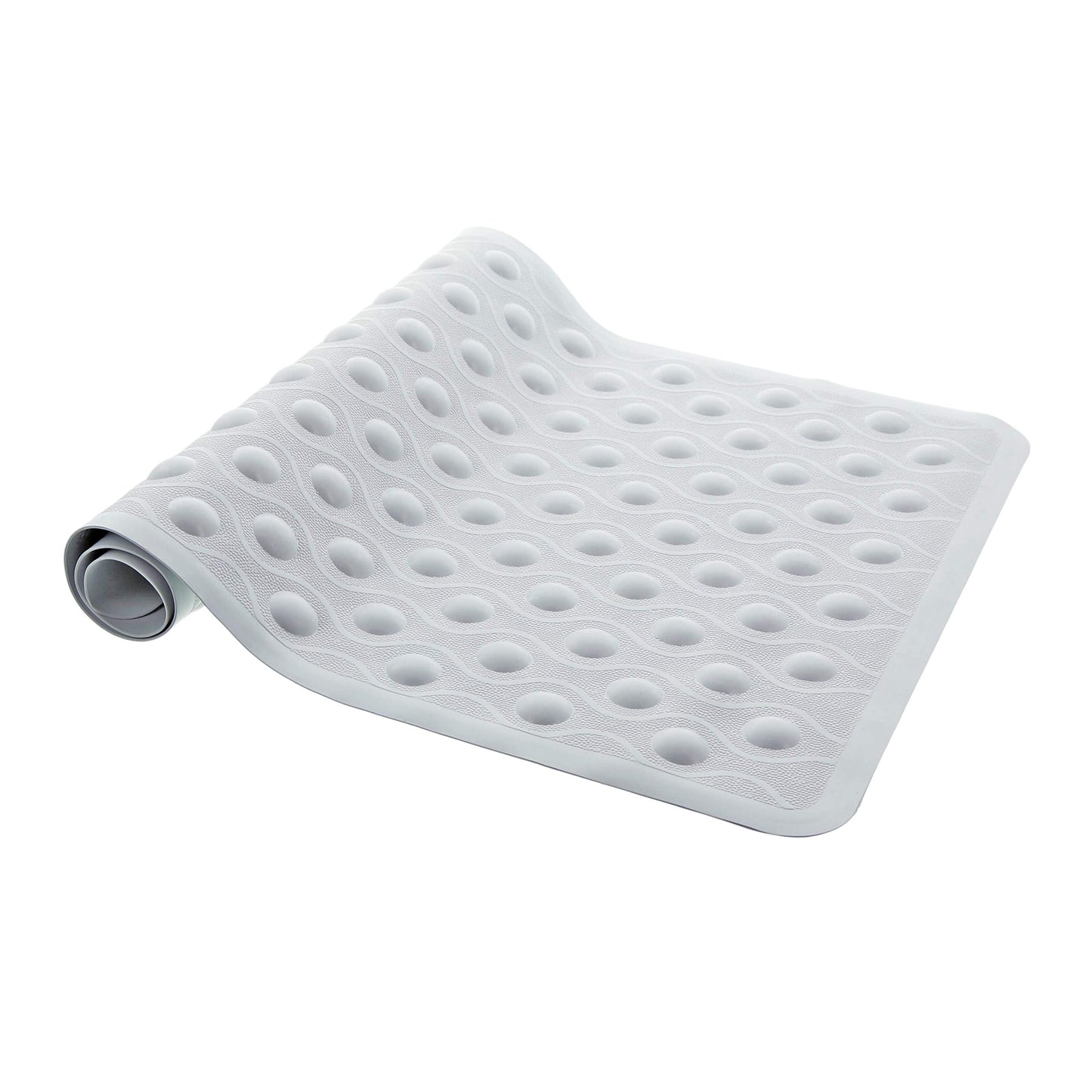 Aztex Anti-Fungal Non-Slip Shower Mat with Bubbles and Suction Cups, Slip Resistant Shower Tread, Kids Bath Mat, Made From Rubber Vinyl - Off-White