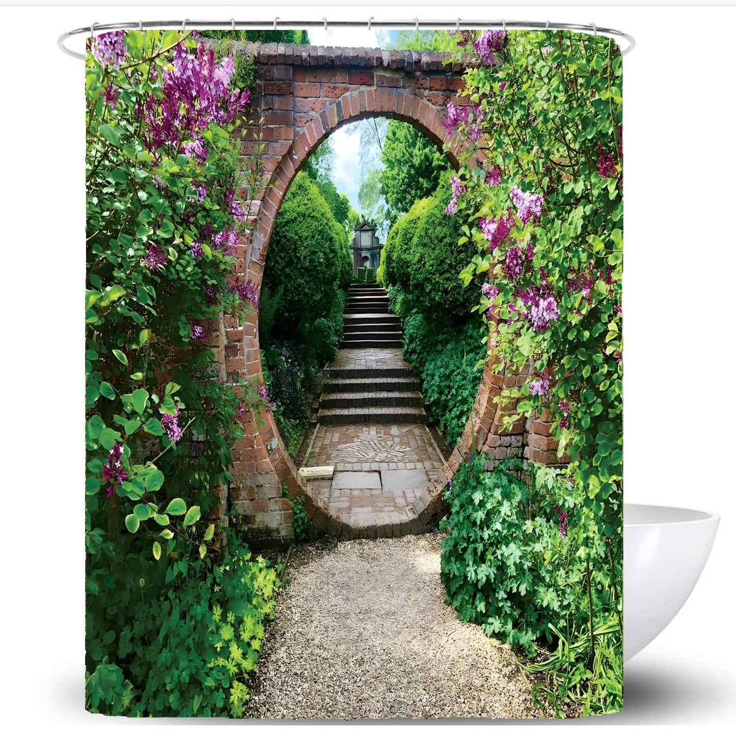 SCVBLJS Floral Shower Curtain Waterproof Bathroom Bathtub Polyester Fabric Bathroom Green Shower Curtain Green leaf backdrop flower curtain With Hooks