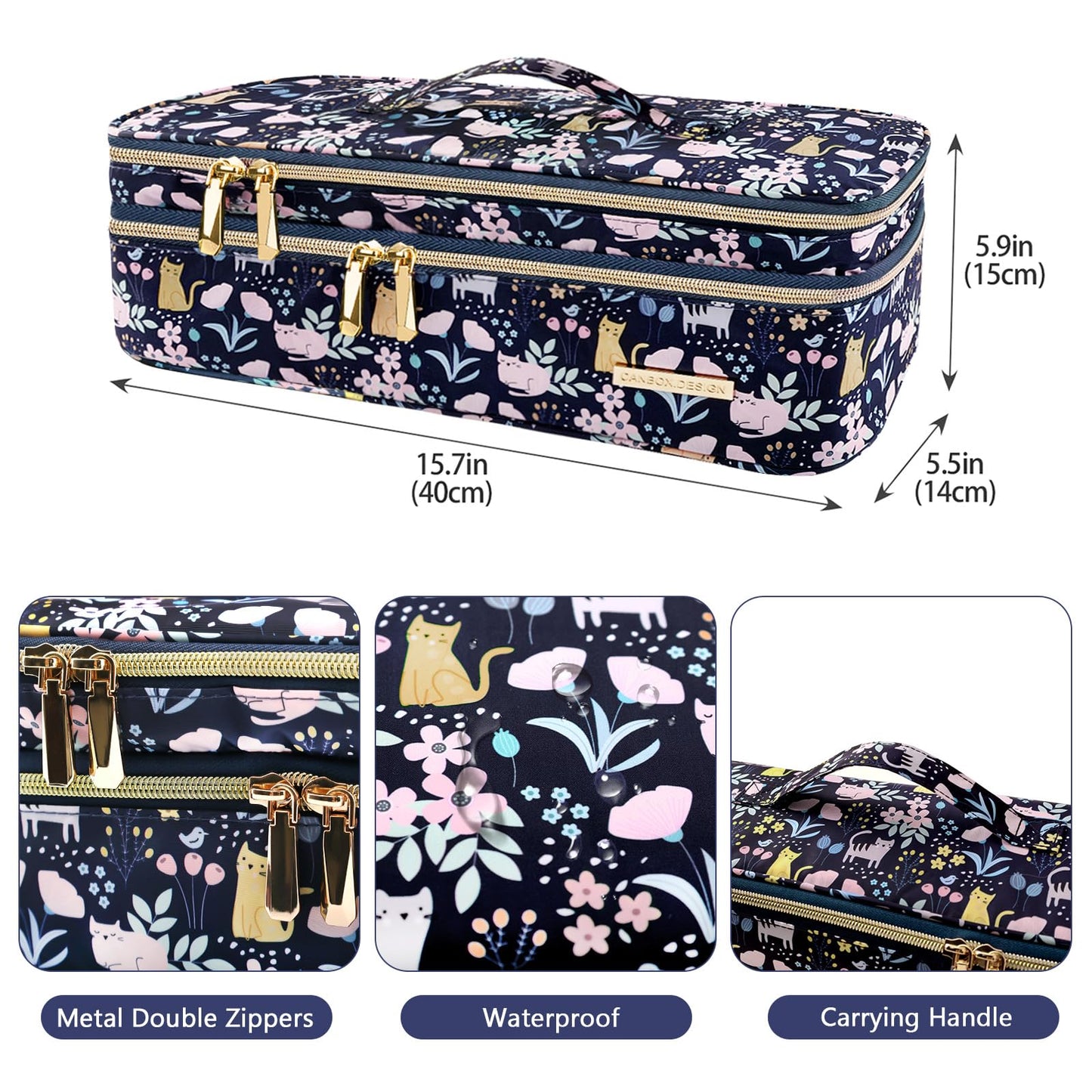 Dizdvizd Double Layer Travel Carrying Case, Compatible with Dyson/Shark Flexstyle/Airwrap Styler Storage Bag, Hair Dryer/Hot Air Styler Organiser Bag