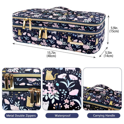 Dizdvizd Double Layer Travel Carrying Case, Compatible with Dyson/Shark Flexstyle/Airwrap Styler Storage Bag, Hair Dryer/Hot Air Styler Organiser Bag