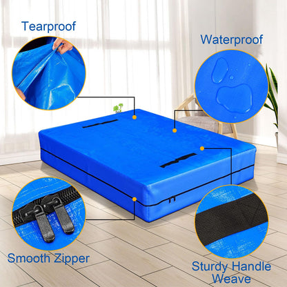 Mattress Cover for Moving and Storage Single Size Mattress Bags with 8 Sturdy Handles Waterproof Mattress Protector Tarp Durable Mattress Bags for
