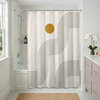 Americanflat 71x74 Boho Shower Curtain - 100% Polyester Shower Curtain with 12 Hooks - Shower Curtains for Bathroom