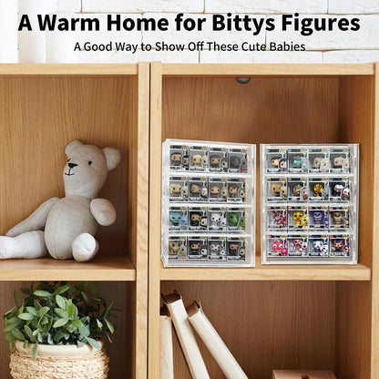 Acrylic Bittys Display Case,Clear Small Display Cabinet to Keep Collectibles Dustproof and Organised