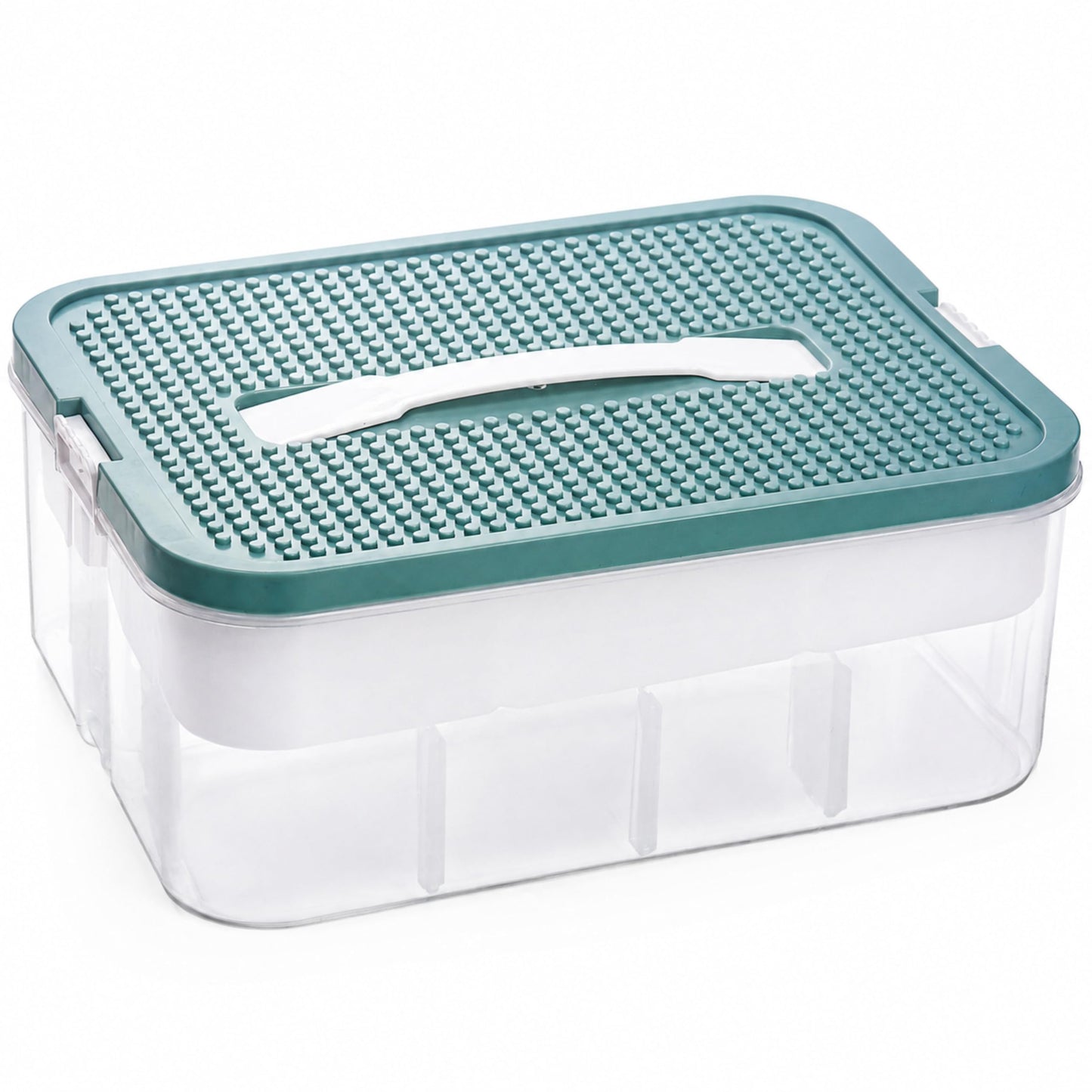 ZEAYEA Stackable Organizer Storage Case, Stackable Storage Container with 16 Compartments, Plastic Storage Box for Crafts, Beads, Beauty Supplies