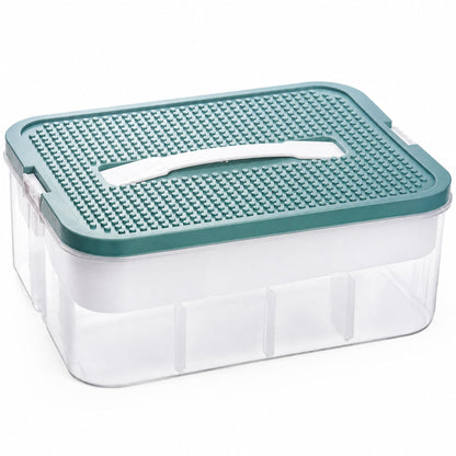ZEAYEA Stackable Organizer Storage Case, Stackable Storage Container with 16 Compartments, Plastic Storage Box for Crafts, Beads, Beauty Supplies