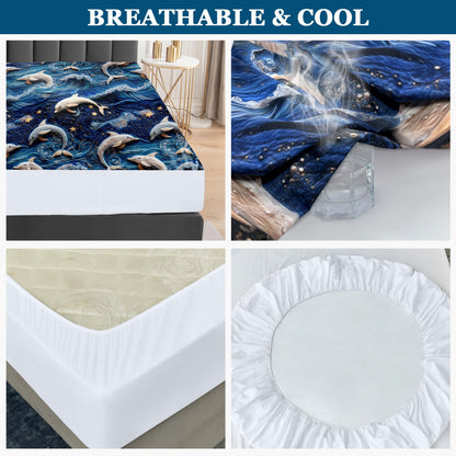 Sufdari Waterproof Mattress Protector double,135x190cm Mattress Cover for Bed,30cm Deep Pocket Fitted Sheet Style Mattress Protector with Elastic