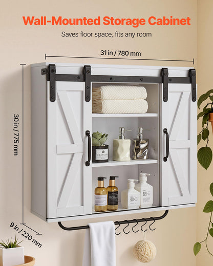 VEVOR Bathroom Wall Cabinet, 2 Doors and Adjustable Shelf, Over the Toilet Storage Medicine Cabinet Wall Mounted
