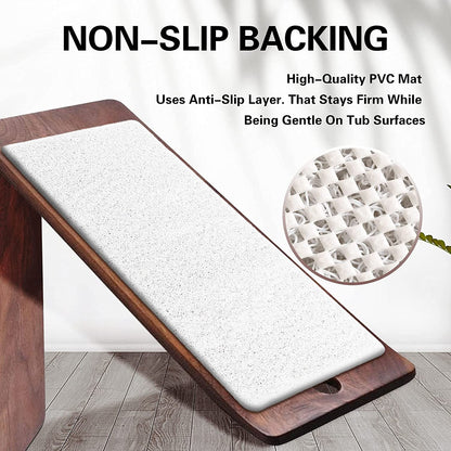 Bingobang Bath Mats Non Slip,Shower Mat Rubber 60x40cm,Extra Soft Anti-Mould, Machine-Washable,For Bathroom Floor,Bathtub(White)