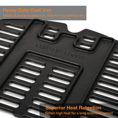 onlyfire Cast Iron Cooking Grate for Weber Q1000, Q1200, Q1400 Gas Grill Replacement for Weber 7644