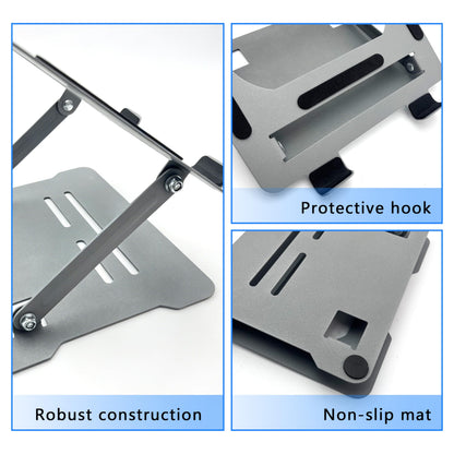 AiTodos® Adjustable Laptop Stand, Height Angle Omnidirectional Riser 10-17"