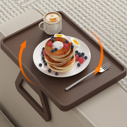 Lifewit Plastic Rotating Couch Armrest Table, Adjustable Sofa Arm Clip Holder Tray for Snack/Fast Food/Fruit/Drink