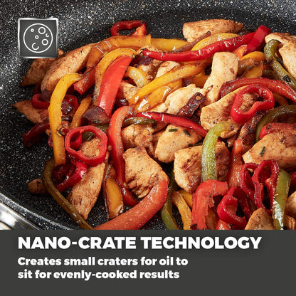 Tower T900117 Precision 28cm Non-Stick Forged Aluminium Multi-Pan with Black Diamond Coating, Stay Cool Handle, Black