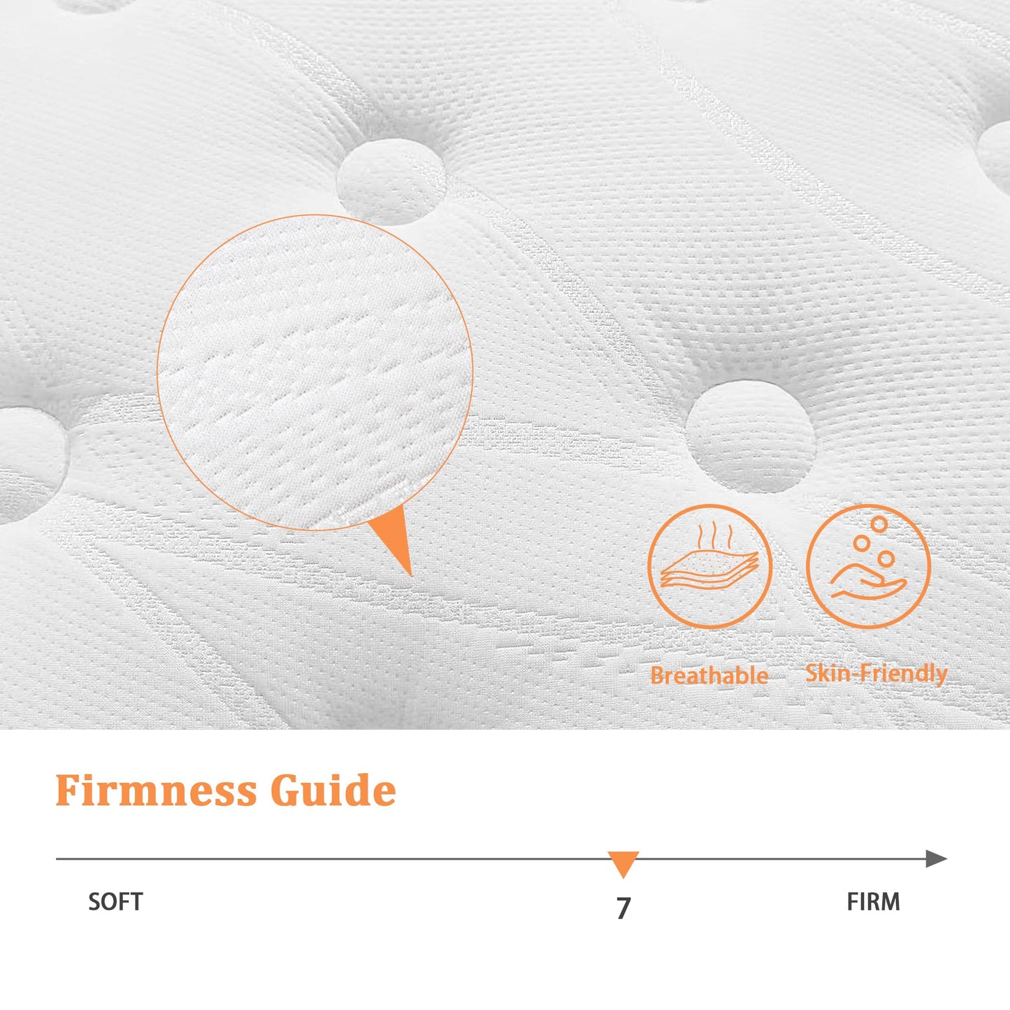 TeQsli Small Double Mattress 4FT, 10 Inch Memory Foam 7 Zone Support Small Double Mattress Pocket Sprungs Wave Memory Foam Hybrid - Medium Firm