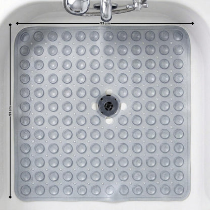 edihome, Non-Slip Bath Mat, 53 x 53 cm, Shower Mat, Shower Mat, Bubbles with Suction Cups, BPA-Free, Antibacterial, Mildew Resistant, Family Safety