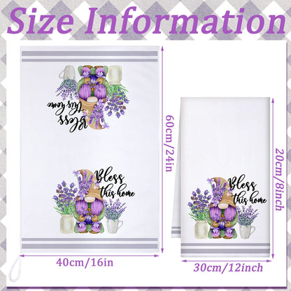 Boyiee Set of 6 Lavender Kitchen Towels Purple Floral Dishtowels Rustic Absorbent Purple Tea Hand Towels 24 x 16 Inches Lavender Lover Gifts for