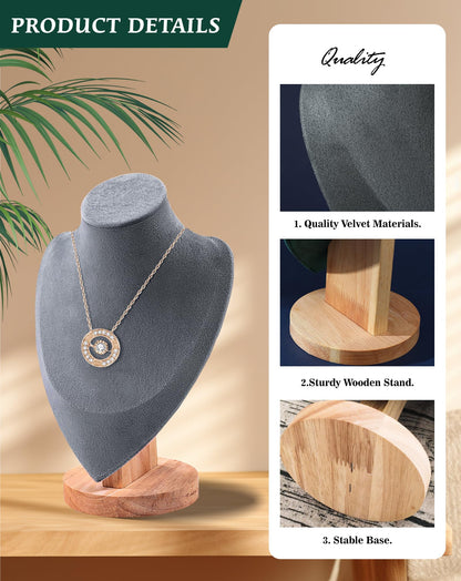 TINGSING Velvet Necklace Display Stand Jewelry Bust Display Stands