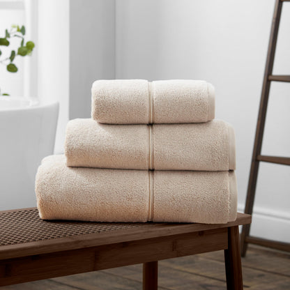 Bianca Zero Twist Satin Stitch Cotton 70x127cm Bath Towel Natural