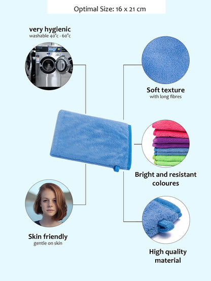 Pack of 8 Fluffy Microfibre Wash Mitts
