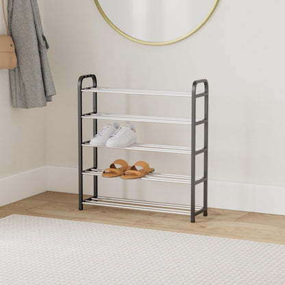 1ABOVE 5 Tier Heavy Duty Shoe Rack Organiser, Black