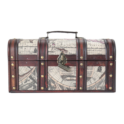 HMF Wooden Treasure Chest, Large Treasure Box with Decorative Lock for Children’s Parties | 38 x 20 x 19 cm | Cuba