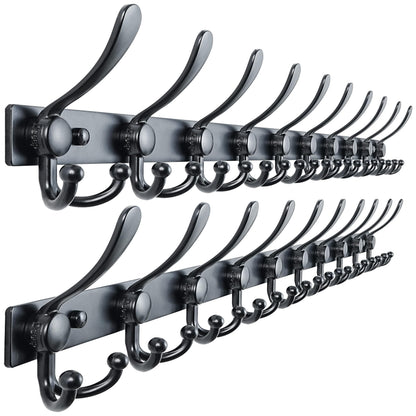 Dseap Coat Rack Wall Mount 94cm, Heavy Duty 2.5mm Base vs Flimsy 1mm, Double-Thick Solid Anti-Snap Hooks