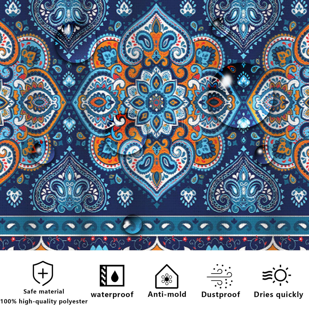 FAIRYGATE Bathroom Curtains Window Shower Curtain Heavy Duty Polyester Fabric Waterproof Digital Painting Pattern for Shower Stall Bathroom Curtains