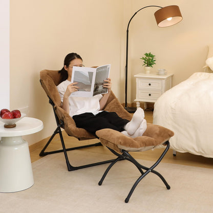 Mordchil EU 15"(H) Folding Ottoman, Foldable Footrest Stool, Portable Small Foot Stool for Couch, Collapsible Foot Rest Ottoman for Sofa