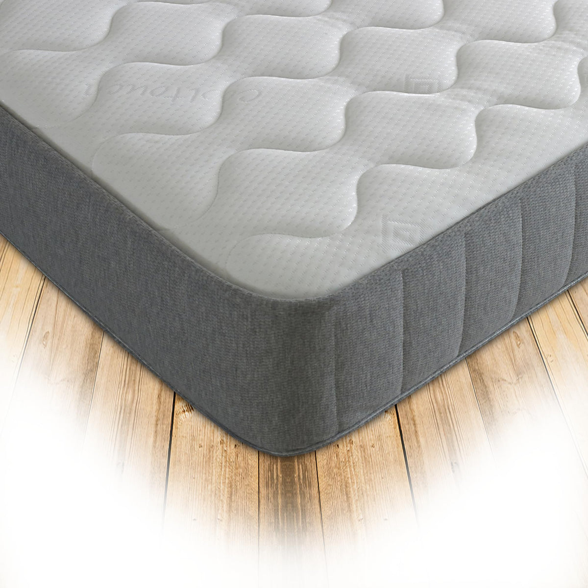 Starlight Beds Castle Essential Sprung 8-Inch Kingsize Mattress – Soft, Grey (5ft x 6ft6)