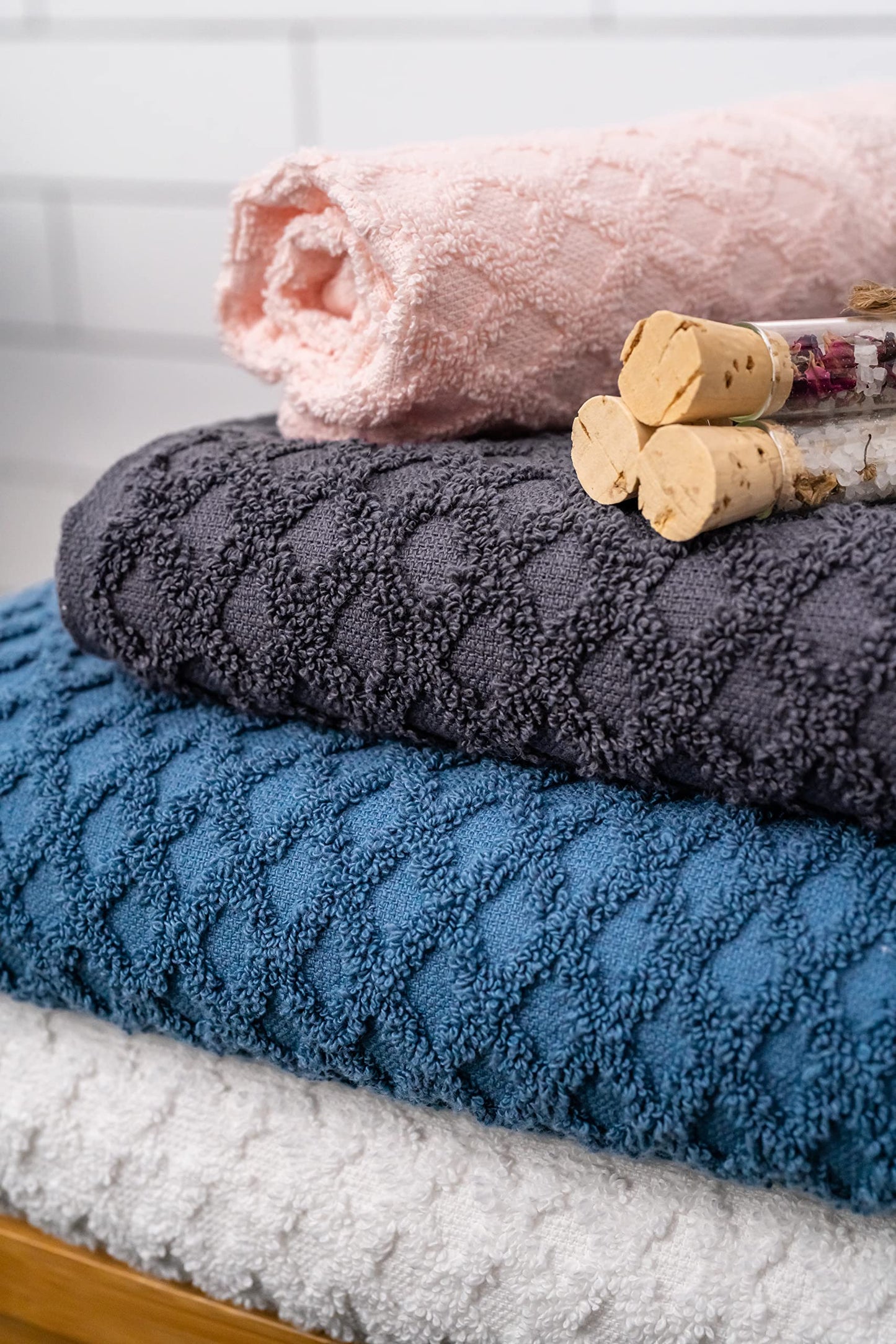 Simpli-Magic Diamond Bath Towels 6 Piece Set (Gray)