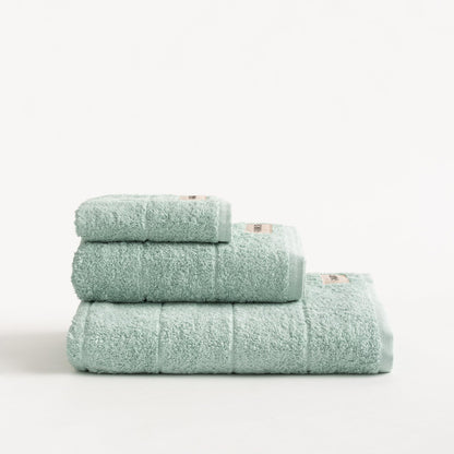 GAMUSI Complete Set of Bath Towels 3 Pieces 100% Cotton - 30x50cm, 50x100cm, 100x150cm, 600g/m2, Aqua.