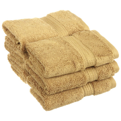 Superior 900 Gram 100% Premium Long-Staple Combed Cotton 6-Piece Face Towel Set, Toast