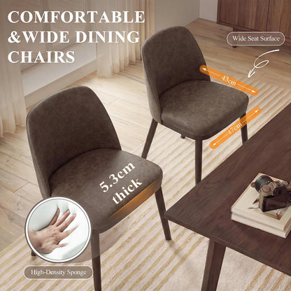 MALOL Thick Wood-base Dining Chairs Set of 4, Upholstered Kitchen Chairs with Solid Wood Legs and Thick Seat Cushion