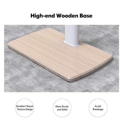 FITUEYES White TV Floor Stand with 20mm Wood Base for 32-70 Inch TV