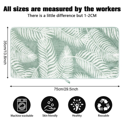PHOGARY 1 Pack Green Leaf Towel, Reusable Soft Flannel Bath Towel Hand Body Facial Cleansing‌ Hair drying Towel for Bathroom, Kitchen, Gym, Spa