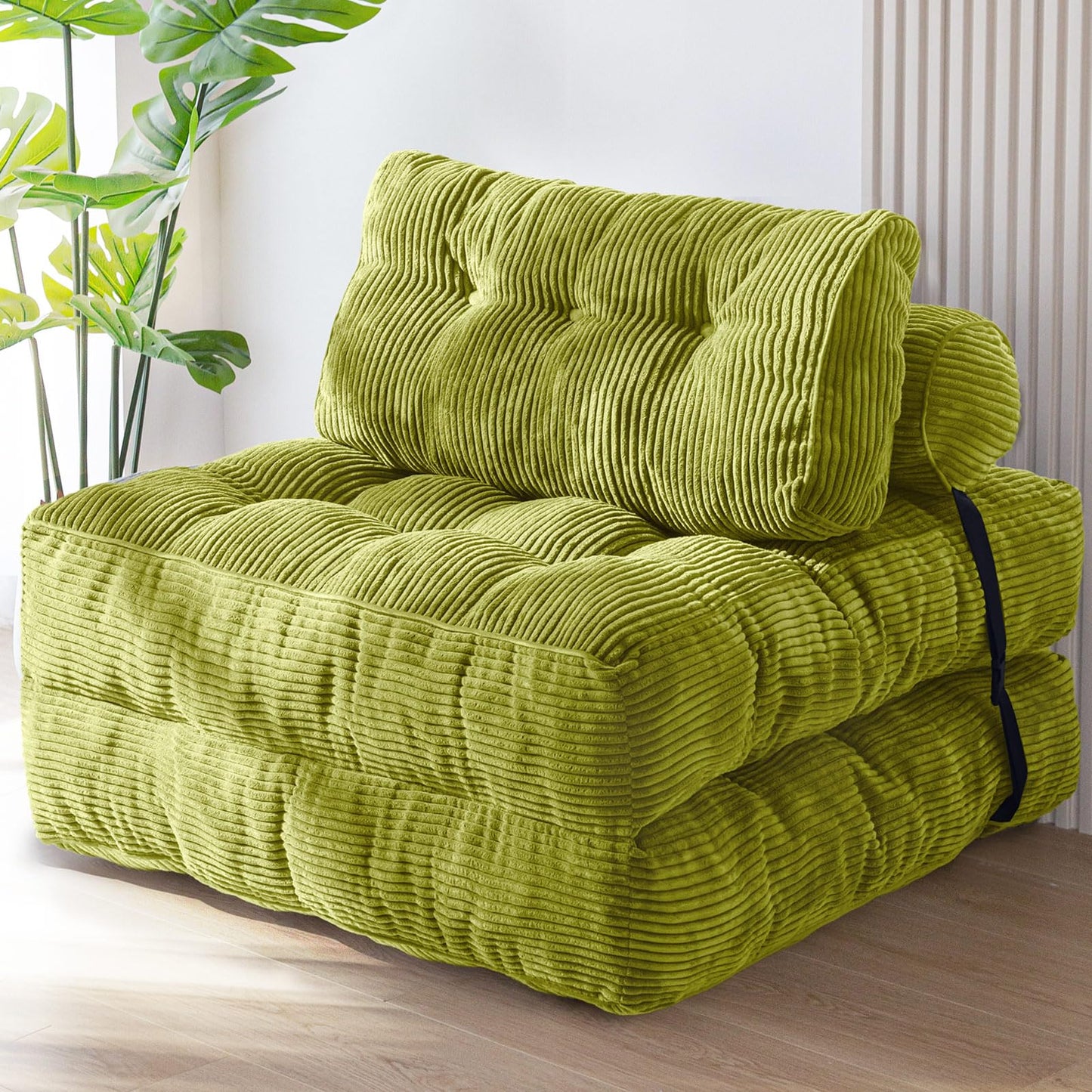 MAXYOYO Folding Sofa Bed, Convertible Sleeper Chair with Pilow Foldable Matress with Back Support