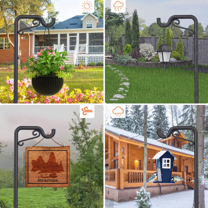 Mutool 90in Adjustable Shepherds Hooks for Outdoor, 2 Pack Heavy Duty Bird Feeder Pole, Shepherds Crook Garden Hooks for Lantern Birdfeeder Christmas