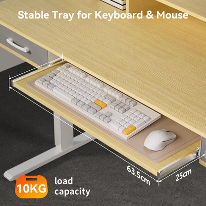 WALKINGDESK Electric Standing Desk with Keyboard Tray, 140 x 60 cm