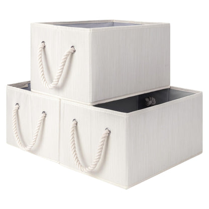 StorageWorks Large Storage Boxes for Organising, Foldable Storage Baskets for Shelves, Fabric Storage Boxes with Handles