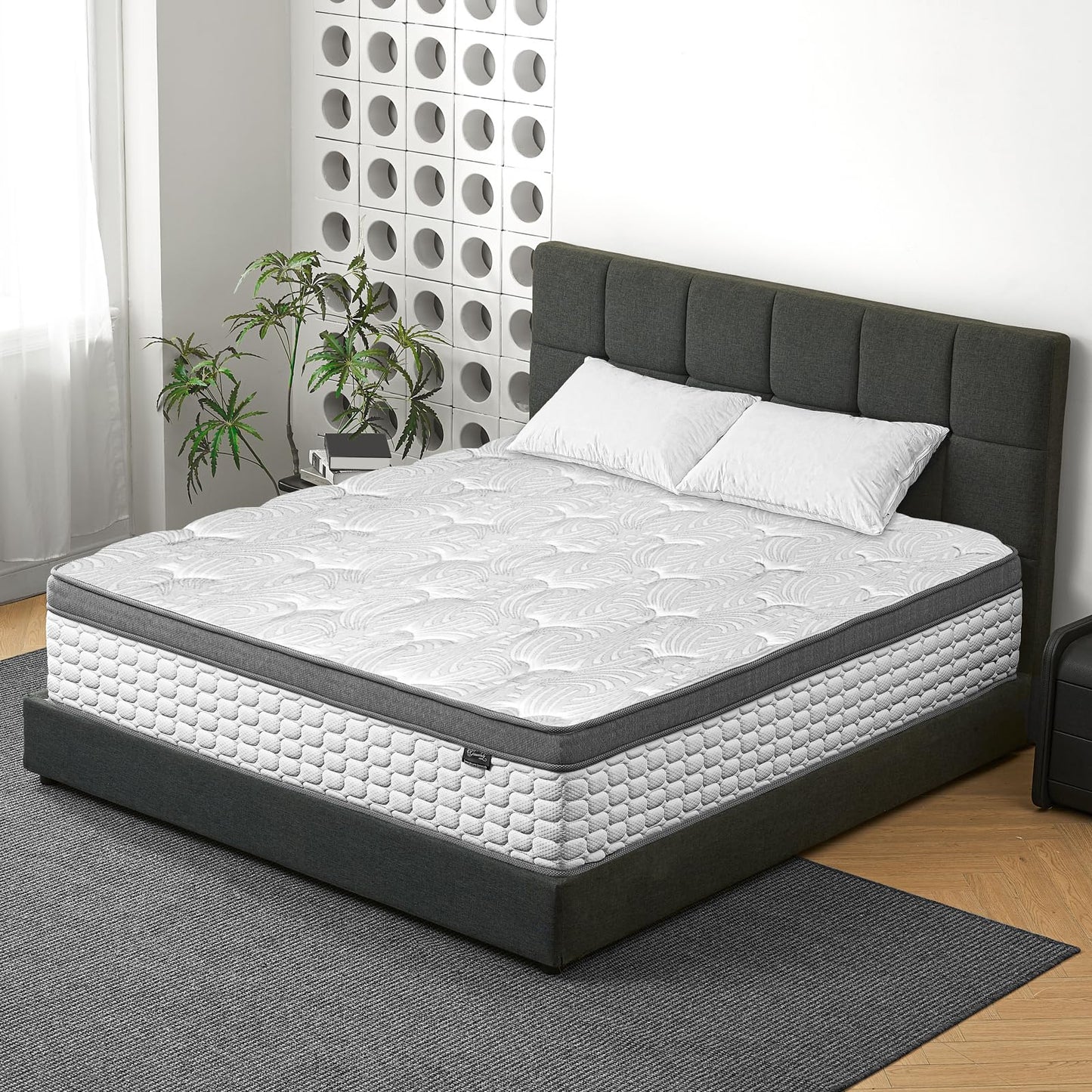 Giovanly 10 Inch Small Double Size Mattress, Hybrid Mattress in a box Gel Memory Foam, Pocket Springs