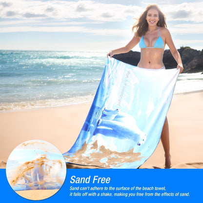ZIOSINM Beach Towel Microfiber Beach Towel for Adult, 180 * 90cm Extra Large Beach Towel for Swimming, Beach, Travel, Sand Free, Quick Dry